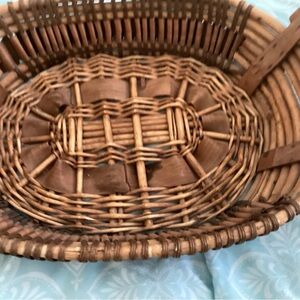 Handwoven Wicker Basket - Brown